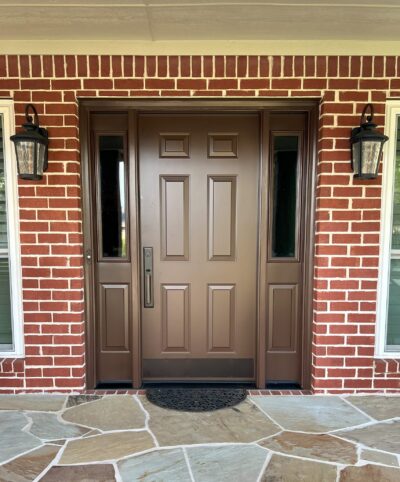 Brown Entry Door with Sidelights